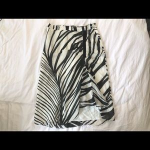 Féraud zebra print midi skirt